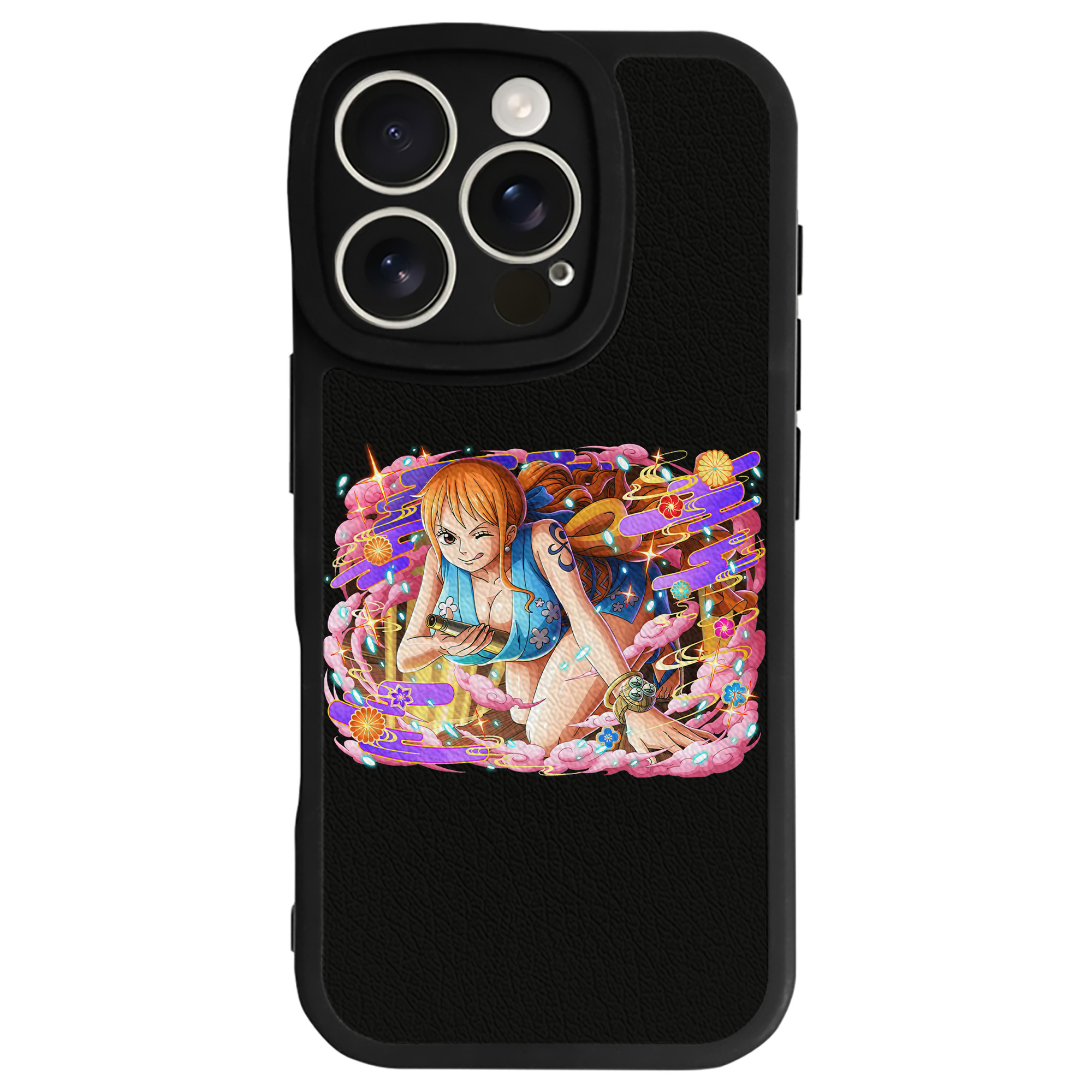 （画像用） ワンピース ナミ ONE PIECE Nami 【iPhone 16シリーズ対応】シリコンスマホケース（レザー調） 材質：シリコン